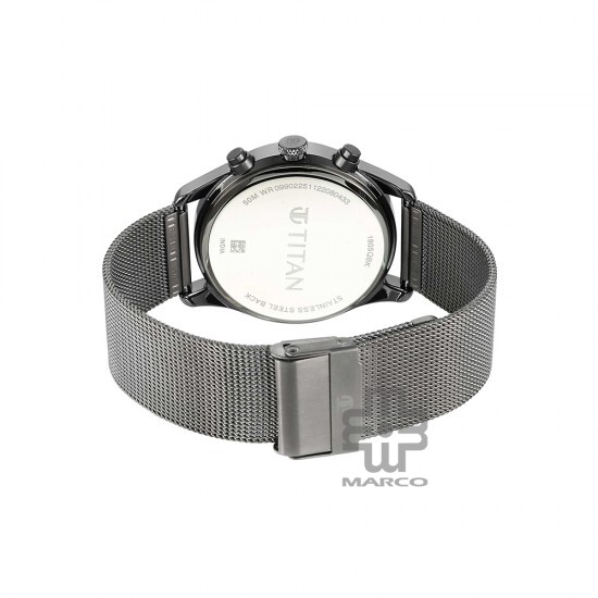 Titan Noir 1805QM03 Anthracite Dial Analog Stainless Steel Strap Quartz Men's Watch