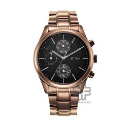 Titan Neo Splash 1805QM04 Black Dial Multifunction Stainless Steel Strap Quartz Men's Watch