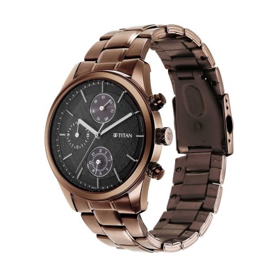Titan Neo Splash 1805QM04 Black Dial Multifunction Stainless Steel Strap Quartz Men's Watch