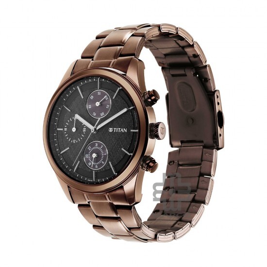 Titan Neo Splash 1805QM04 Black Dial Multifunction Stainless Steel Strap Quartz Men's Watch