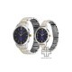 Titan Bandhan 18062617BM01 Analog with Date Blue Dial Stainless Steel Strap Quartz Couple Watch