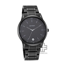 Titan Men's Timeless 1806NM01 Black Dial Metal Strap Men's Watch
