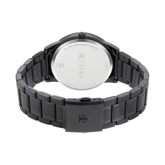 Titan Men's Timeless 1806NM01 Black Dial Metal Strap Men's Watch