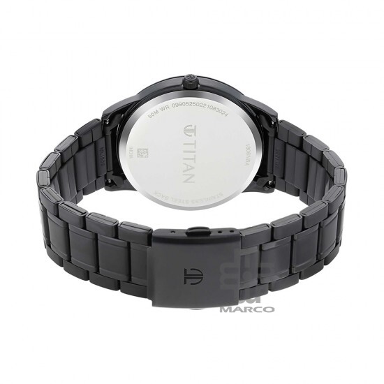 Titan Men's Timeless 1806NM01 Black Dial Metal Strap Men's Watch
