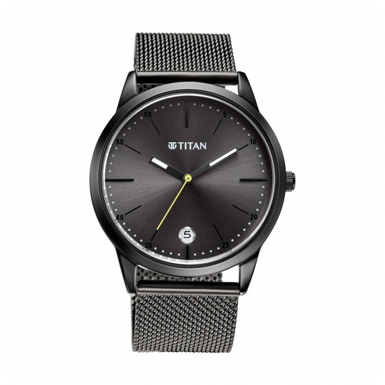 Titan Elmnt 1806QM01 Black Dial Stainless Steel Strap Quartz Men's Watch Titan Elmnt 1806QM01 Black Dial Stainless Steel Strap Quartz Men's Watch