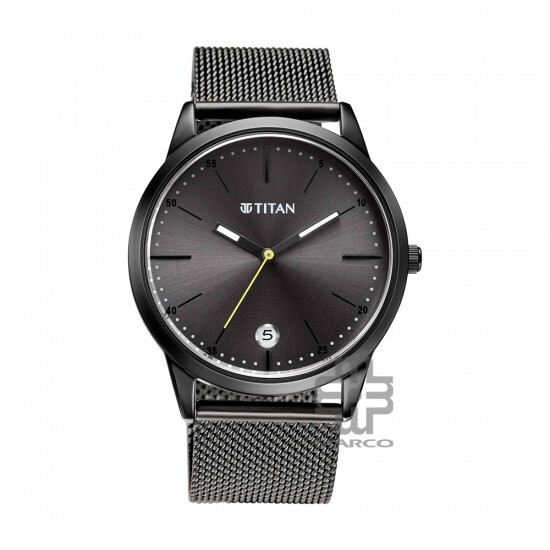 Titan Elmnt 1806QM01 Black Dial Stainless Steel Strap Quartz Men's Watch
