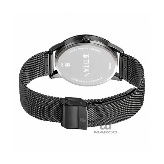 Titan Elmnt 1806QM01 Black Dial Stainless Steel Strap Quartz Men's Watch