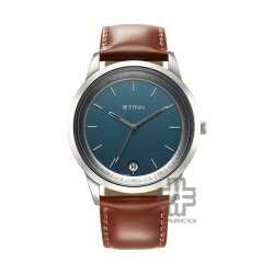 Titan Wrist Wit 1806SL12 Blue Dial Leather Strap Quartz Men Watch