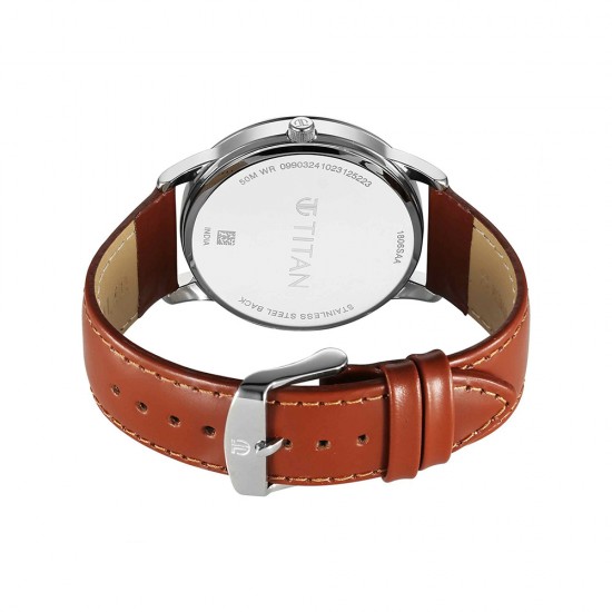 Titan Wrist Wit 1806SL12 Blue Dial Leather Strap Quartz Men Watch Titan Wrist Wit 1806SL12 Blue Dial Leather Strap Quartz Men Watch