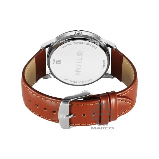Titan Wrist Wit 1806SL12 Blue Dial Leather Strap Quartz Men Watch
