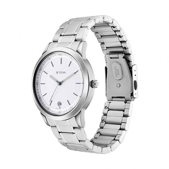 Titan Minimals 1806SM03 White Dial Metal Strap Quartz Men's Watch Titan Minimals 1806SM03 White Dial Metal Strap Quartz Men's Watch