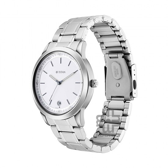 Titan Minimals 1806SM03 White Dial Metal Strap Quartz Men's Watch