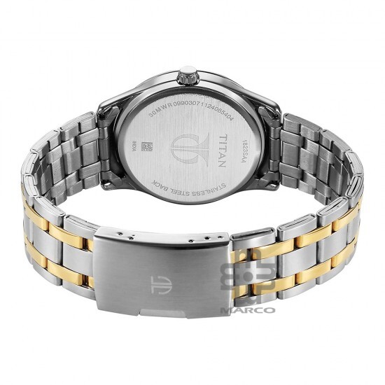 Titan Quartz 1823BM02 Blue Dial Stainless Steel Strap Quartz Men's Watch