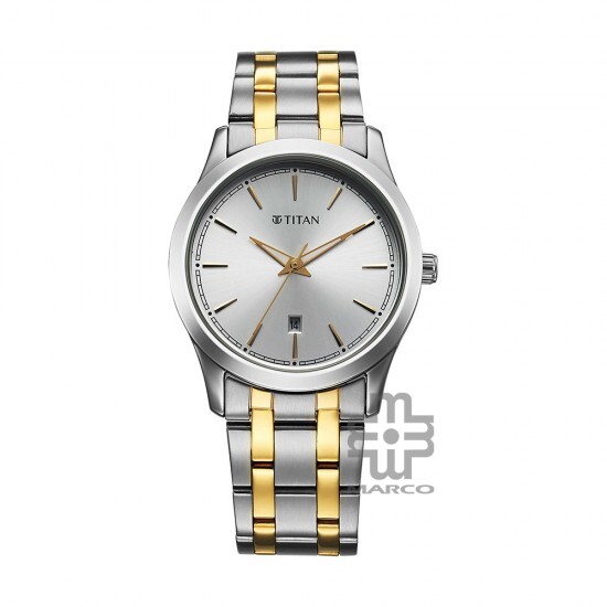 Titan Quartz 1823BM03 Silver Dial Stainless Steel Strap Quartz Men's Watch