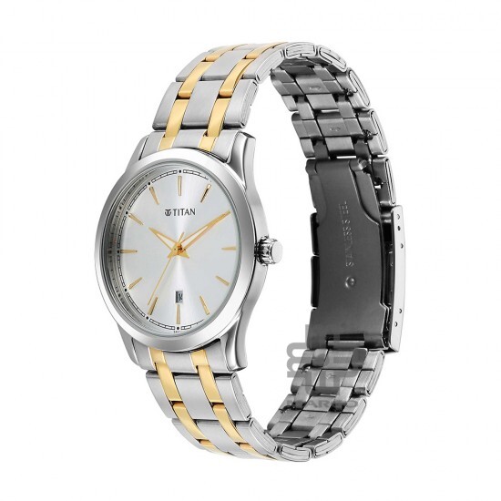 Titan Quartz 1823BM03 Silver Dial Stainless Steel Strap Quartz Men's Watch