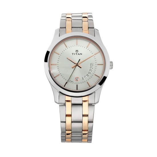 Titan Karishma 1823KM01 Silver Dial Stainless Steel Strap Quartz Men's Watch Titan Karishma 1823KM01 Silver Dial Stainless Steel Strap Quartz Men's Watch