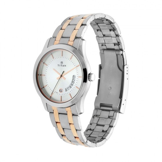 Titan Karishma 1823KM01 Silver Dial Stainless Steel Strap Quartz Men's Watch Titan Karishma 1823KM01 Silver Dial Stainless Steel Strap Quartz Men's Watch