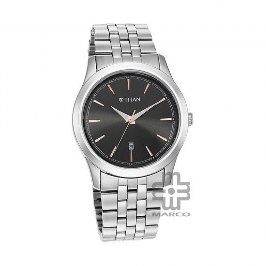 Titan Trendsetters 1823SM01 Anthracite Dial Stainless Steel Strap Men Watch