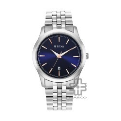 Titan Trendsetters 1823SM02 Blue Dial Stainless Steel Strap Quartz Men's Watch