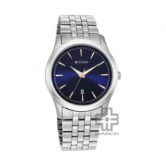 Titan Trendsetters 1823SM02 Blue Dial Stainless Steel Strap Quartz Men's Watch