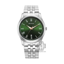 Titan Urban 1823SM04 Green Dial Stainless Steel Strap Quartz Men's Watch