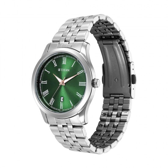 Titan Urban 1823SM04 Green Dial Stainless Steel Strap Quartz Men's Watch Titan Urban 1823SM04 Green Dial Stainless Steel Strap Quartz Men's Watch