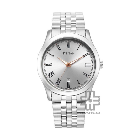 Titan Urban 1823SM05 Silver White Dial Metal Strap Quartz Men's Watch