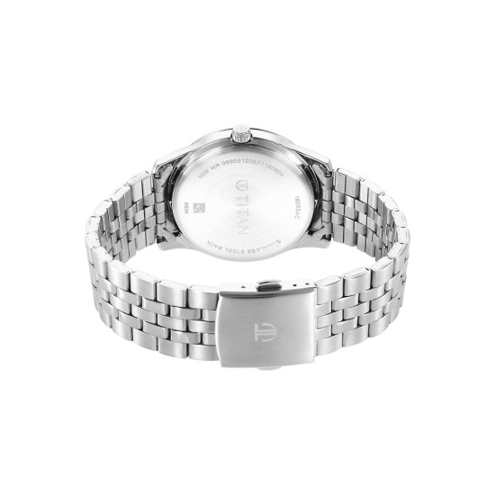 Titan Urban 1823SM05 Silver White Dial Metal Strap Quartz Men's Watch