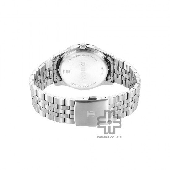 Titan Urban 1823SM05 Silver White Dial Metal Strap Quartz Men's Watch