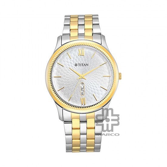 Titan Karishma 1824BM02 White Dial Metal Strap Quartz Men's Watch