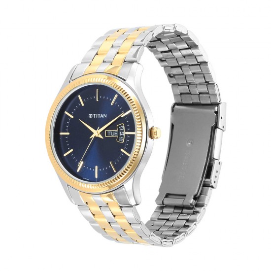 Titan Karishma 1824BM03 Blue Dial Stainless Steel Strap Quartz Men's Watch Titan Karishma 1824BM03 Blue Dial Stainless Steel Strap Quartz Men's Watch