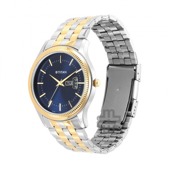 Titan Karishma 1824BM03 Blue Dial Stainless Steel Strap Quartz Men's Watch
