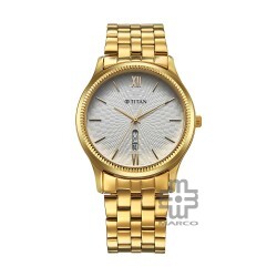 Titan Quartz 1824YM03 White Dial Stainless Steel Strap Quartz Men's Watch