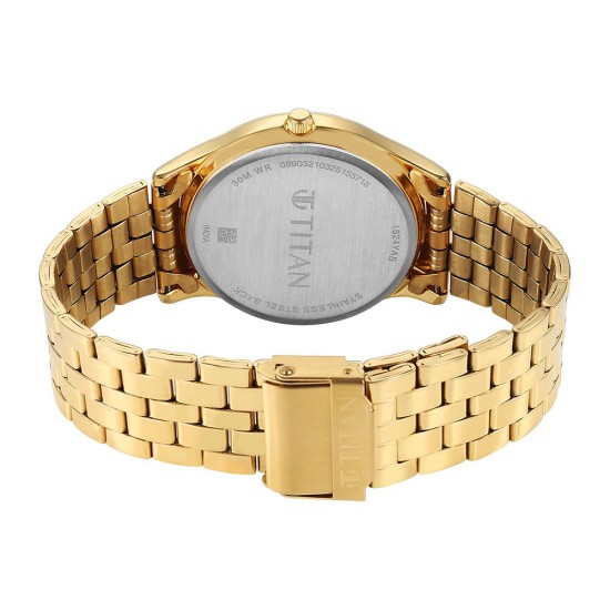 Titan Quartz 1824YM03 White Dial Stainless Steel Strap Quartz Men's Watch