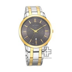 Titan Quartz 1825BM01 Brown Dial Stainless Steel Strap Quartz Men's Watch