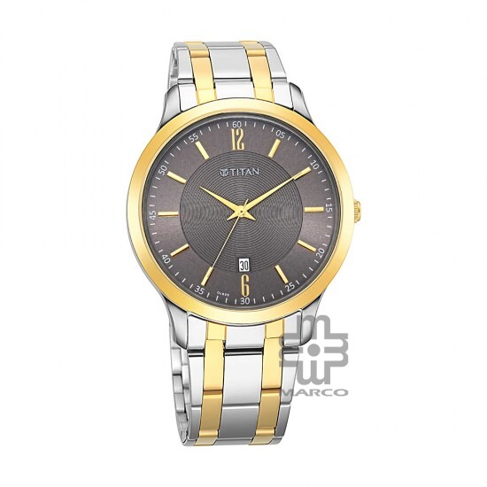 Titan Quartz 1825BM01 Brown Dial Stainless Steel Strap Quartz Men's Watch