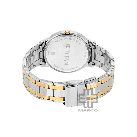 Titan Quartz 1825BM01 Brown Dial Stainless Steel Strap Quartz Men's Watch