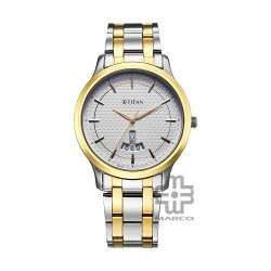 Titan Quartz 1825BM02 White Dial Metal Strap Men Watch