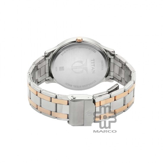 Titan Quartz 1825KM01 Blue Dial Stainless Steel Strap Quartz Men's Watch