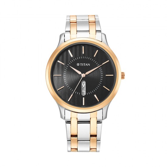 Titan Karishma 1825KM02 Black Dial Stainless Steel Strap Quartz Men's Watch Titan Karishma 1825KM02 Black Dial Stainless Steel Strap Quartz Men's Watch