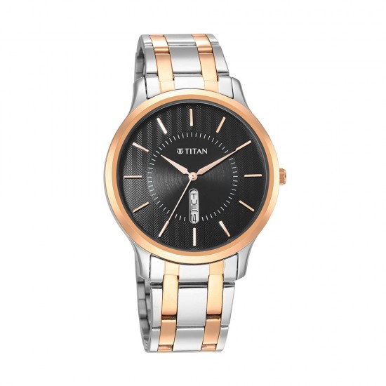 Titan Karishma 1825KM02 Black Dial Stainless Steel Strap Quartz Men's Watch Titan Karishma 1825KM02 Black Dial Stainless Steel Strap Quartz Men's Watch