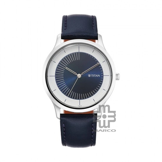 Titan Yan & Yang 1825SL04 Blue Dial Leather Strap Men Watch