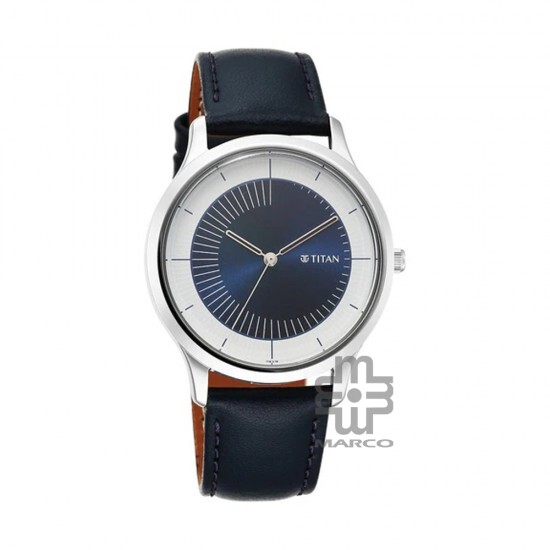 Titan Yan & Yang 1825SL04 Blue Dial Leather Strap Men Watch