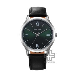 Titan Karishma 1825SL16 Green Dial Leather Strap Quartz Men Watch