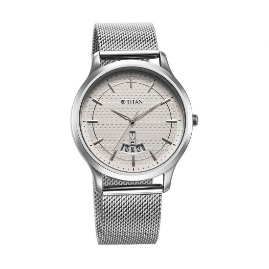 Titan Karishma 1825SM10 Silver Dial Stainless Steel Strap Quartz Men's Watch Titan Karishma 1825SM10 Silver Dial Stainless Steel Strap Quartz Men's Watch