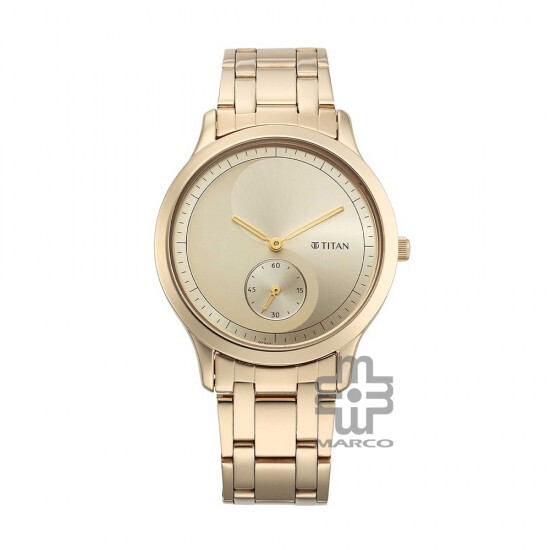 Titan Yan & Yang 1825WM02 Champagne Dial Stainless Steel Strap Men Watch