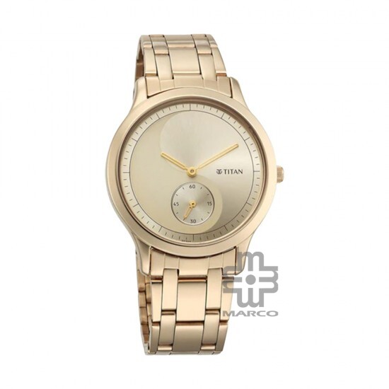 Titan Yan & Yang 1825WM02 Champagne Dial Stainless Steel Strap Men Watch