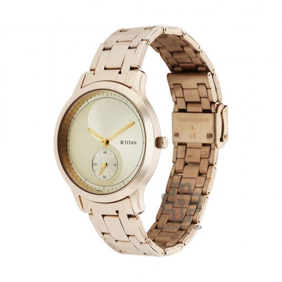 Titan Yan & Yang 1825WM02 Champagne Dial Stainless Steel Strap Men Watch