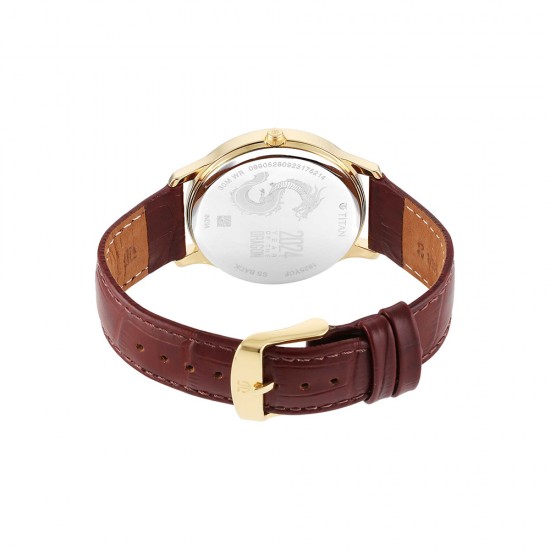 Titan Tet 1825YL07 Light Champagne Dial Leather Strap Men's Watch Titan Tet 1825YL07 Light Champagne Dial Leather Strap Men's Watch
