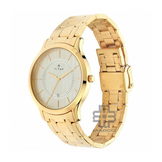 Titan Karishma 1825YM01 Champagne Dial Stainless Steel Strap Men's Watch